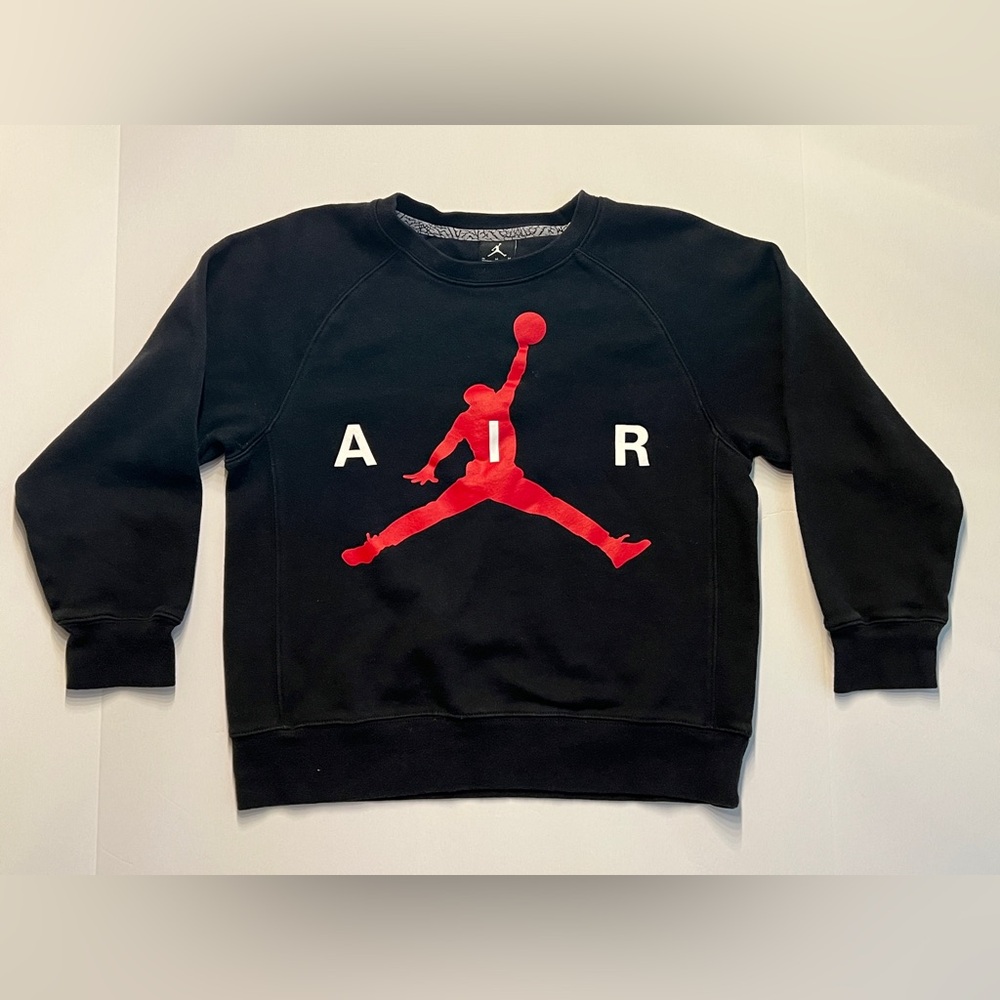 Michael Jordan Air Sweatshirt Boys M 10-12 Jumpman Fleece Crew Neck Basketball